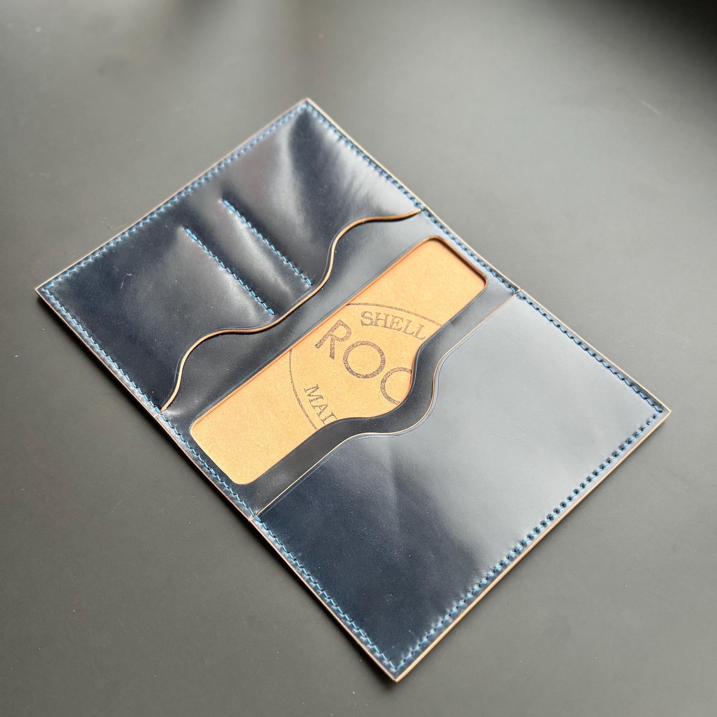 Rocado Shell Cordovan Leather Passport Holder,  Case For Documents And Credit Cards, Passport Case, Travel Wallet