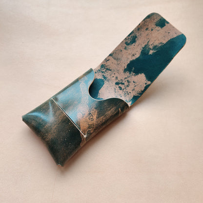 Rocado Shell Cordovan Stitchless Leather Mini Cards Wallet, Origami Minimalist Wallet, EDC Card Holder Case