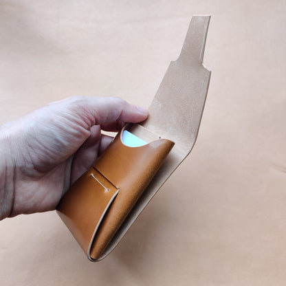 Rocado Shell Cordovan Stitchless Leather Mini Cards Wallet, Origami Minimalist Wallet, EDC Card Holder Case