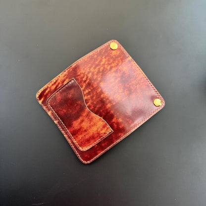 Rocado Shell Cordovan Mini Trucker Wallet, Luxury Compact Wallet