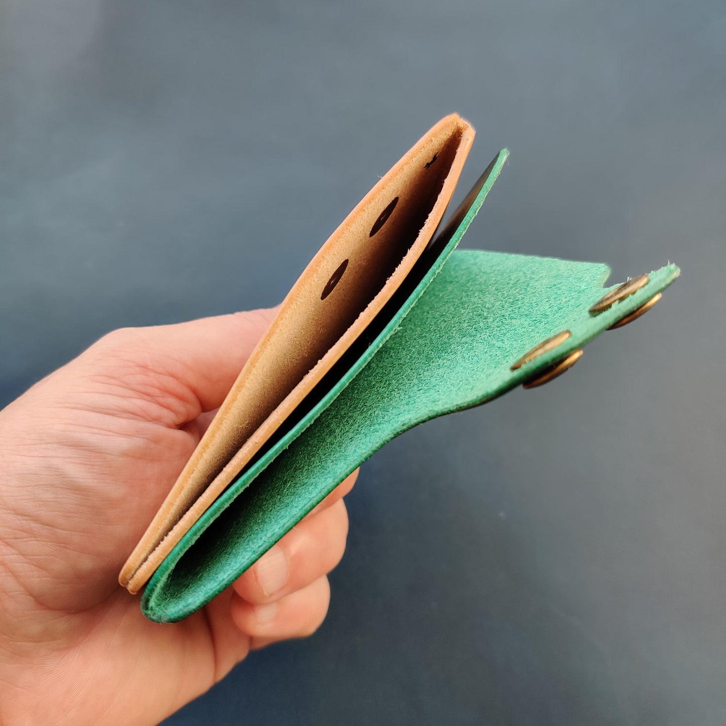 Leather Card Holder, Vegetable Tanned Pocket Mini Wallet, Minimalist Card Holder Case