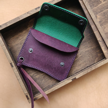 Short Trucker Wallet With A Ring For Chain Or Lanyard, EDC Wallet For Rider, Biker or Trucker