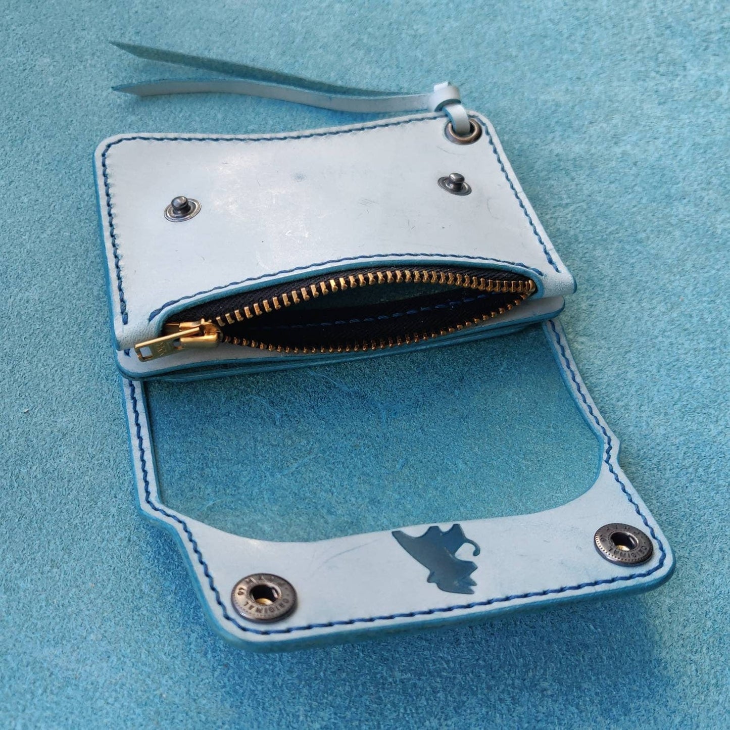 Short Trucker Wallet With A Ring For Chain or Lanyard, Stylish Wallet For Rider, Biker or Trucker