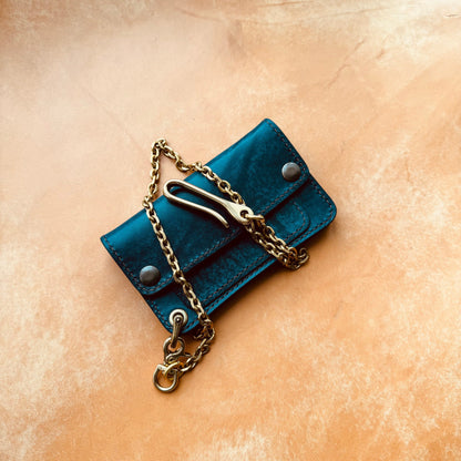 Handmade Leather Mini Trucker Wallet, Luxury Compact Wallet