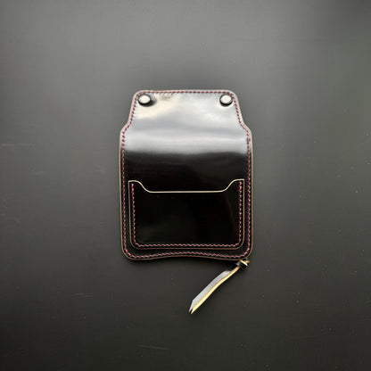 Rocado Shell Cordovan Short Trucker Wallet With A Ring For Chain Or Lanyard, Stylish Wallet For Rider, Biker or Trucker