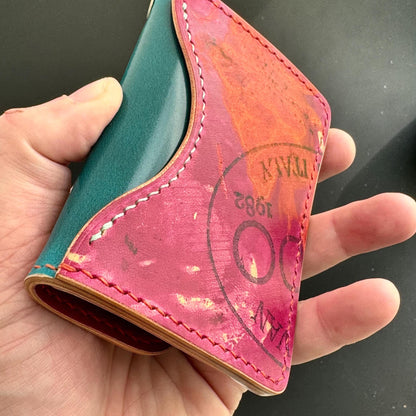 Rocado shell Cordovan Compact Leather Wallet With Coin Purse, Leather Card And Cash Holder