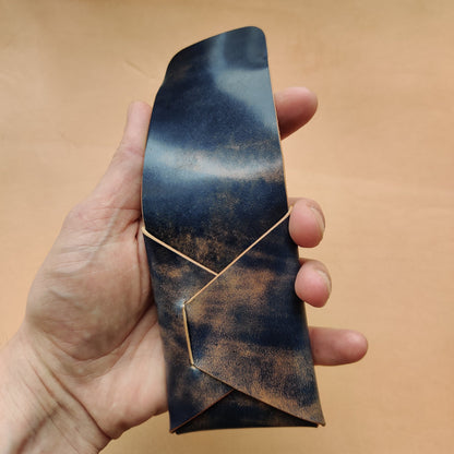 Rocado Shell Cordovan Stitchless Leather Mini Cards Wallet, Origami Minimalist Wallet, EDC Card Holder Case