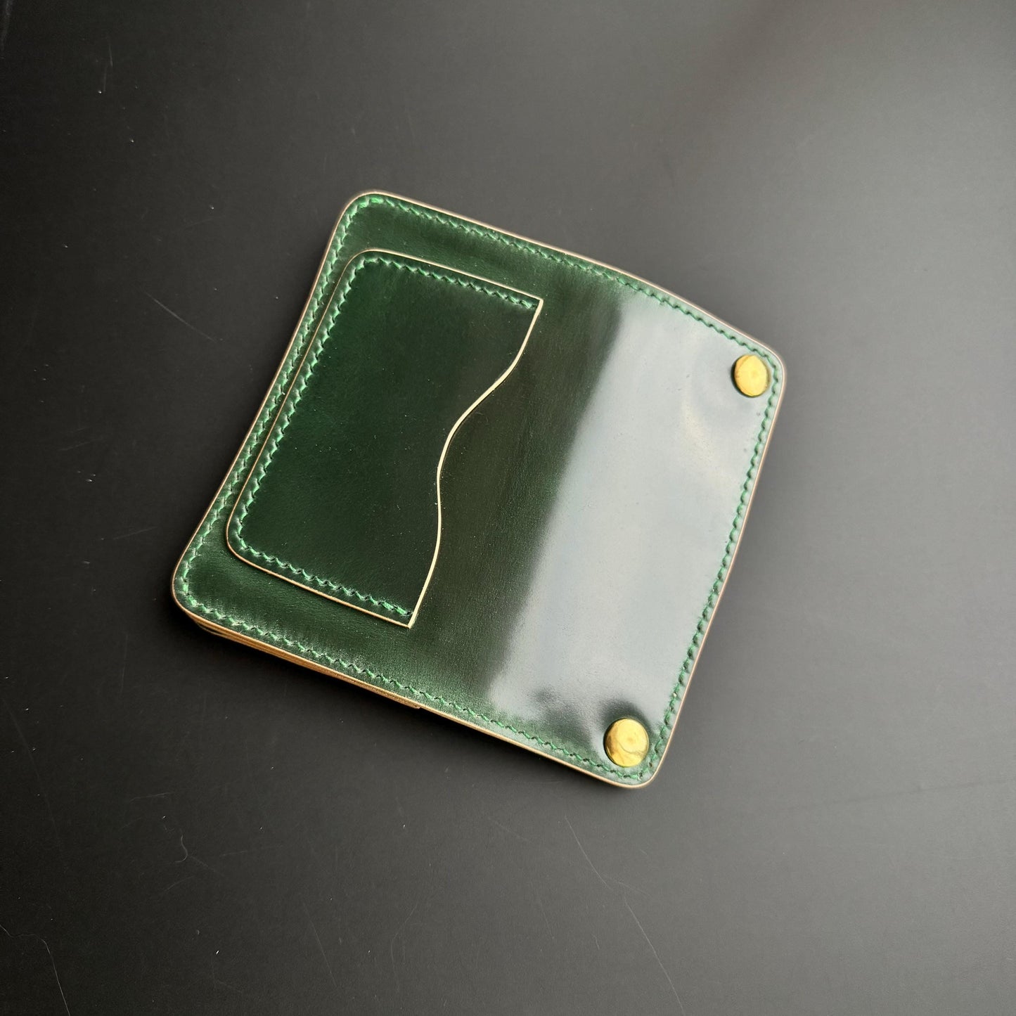 Rocado Shell Cordovan Mini Trucker Wallet, Luxury Compact Wallet