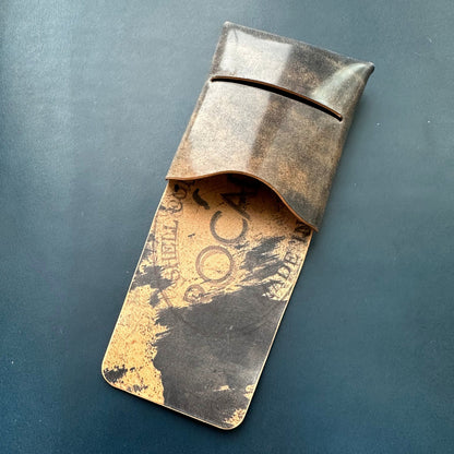 Stitchless Shell Cordovan Leather Cards Wallet, Origami Minimalist Wallet, EDC Card Holder Case