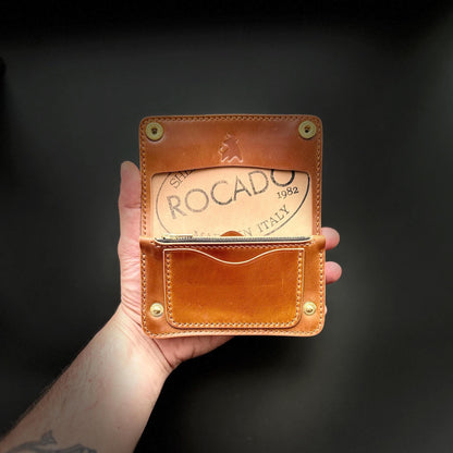 Rocado Shell Cordovan Mini Trucker Wallet, Luxury Compact Wallet