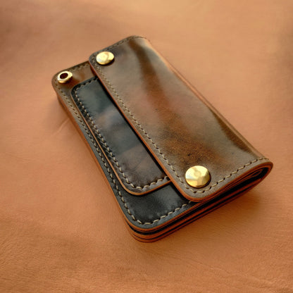 Rocado Shell Cordovan Mini Trucker Wallet, Luxury Compact Wallet