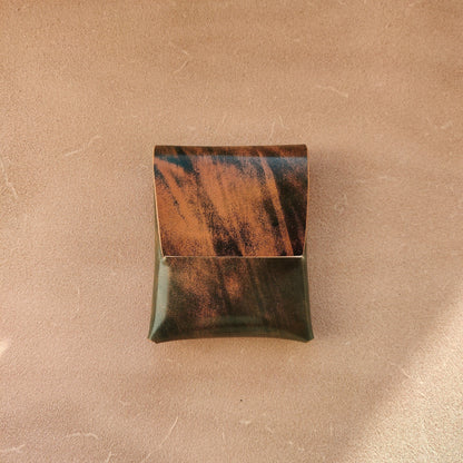 Stitchless Shell Cordovan Leather Cards Wallet, Origami Minimalist Wallet, EDC Card Holder Case