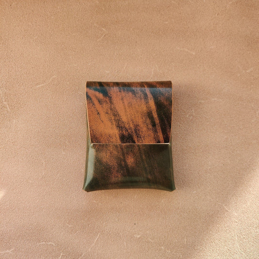 Stitchless Shell Cordovan Leather Cards Wallet, Origami Minimalist Wallet, EDC Card Holder Case