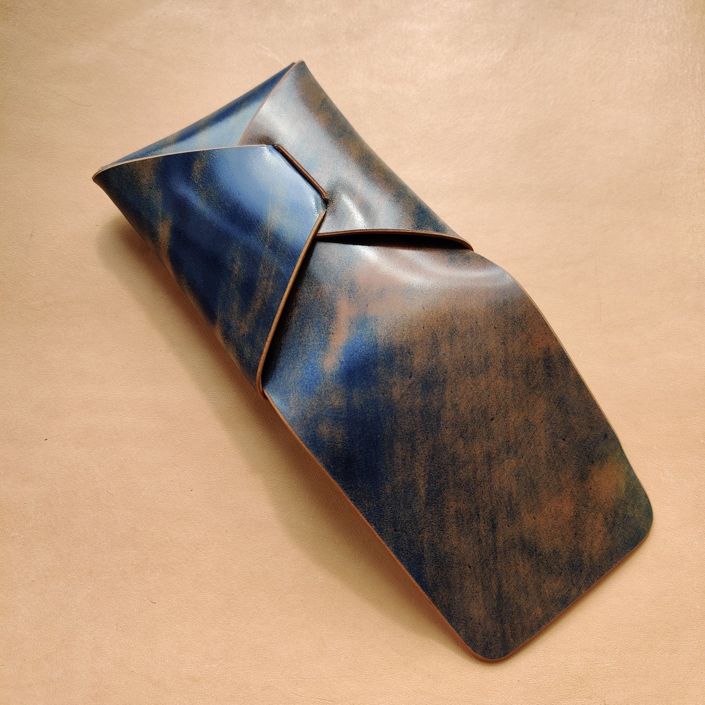 Stitchless Shell Cordovan Leather Cards Wallet, Origami Minimalist Wallet, EDC Card Holder Case