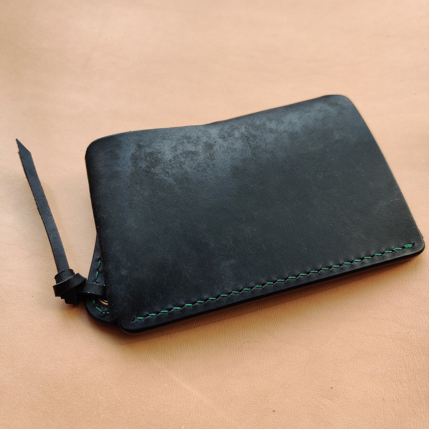 Leather Card Holder With A Ring For Chain Or Lanyard, Pocket Mini Wallet, Minimalist Card Holder Case