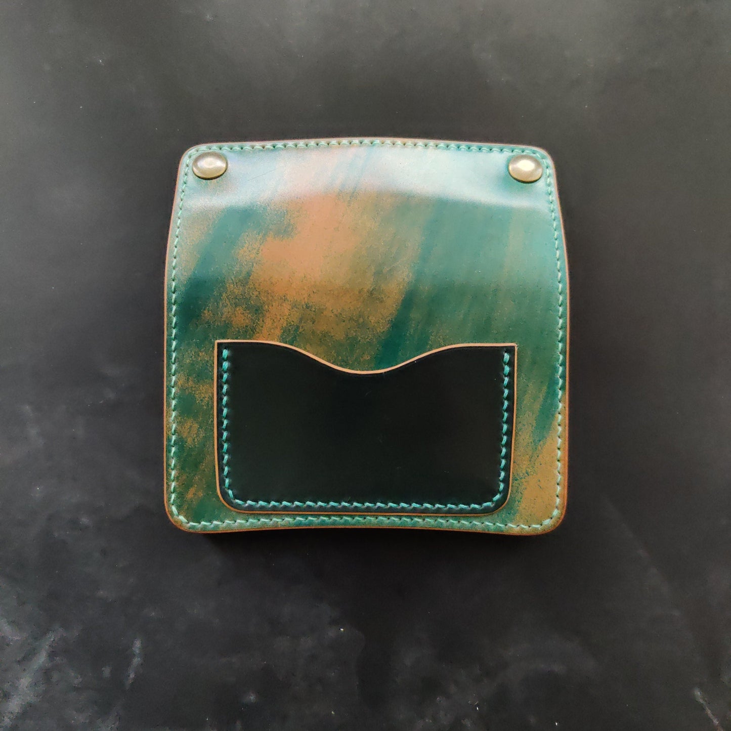 Rocado Shell Cordovan Mini Trucker Wallet, Luxury Compact Wallet