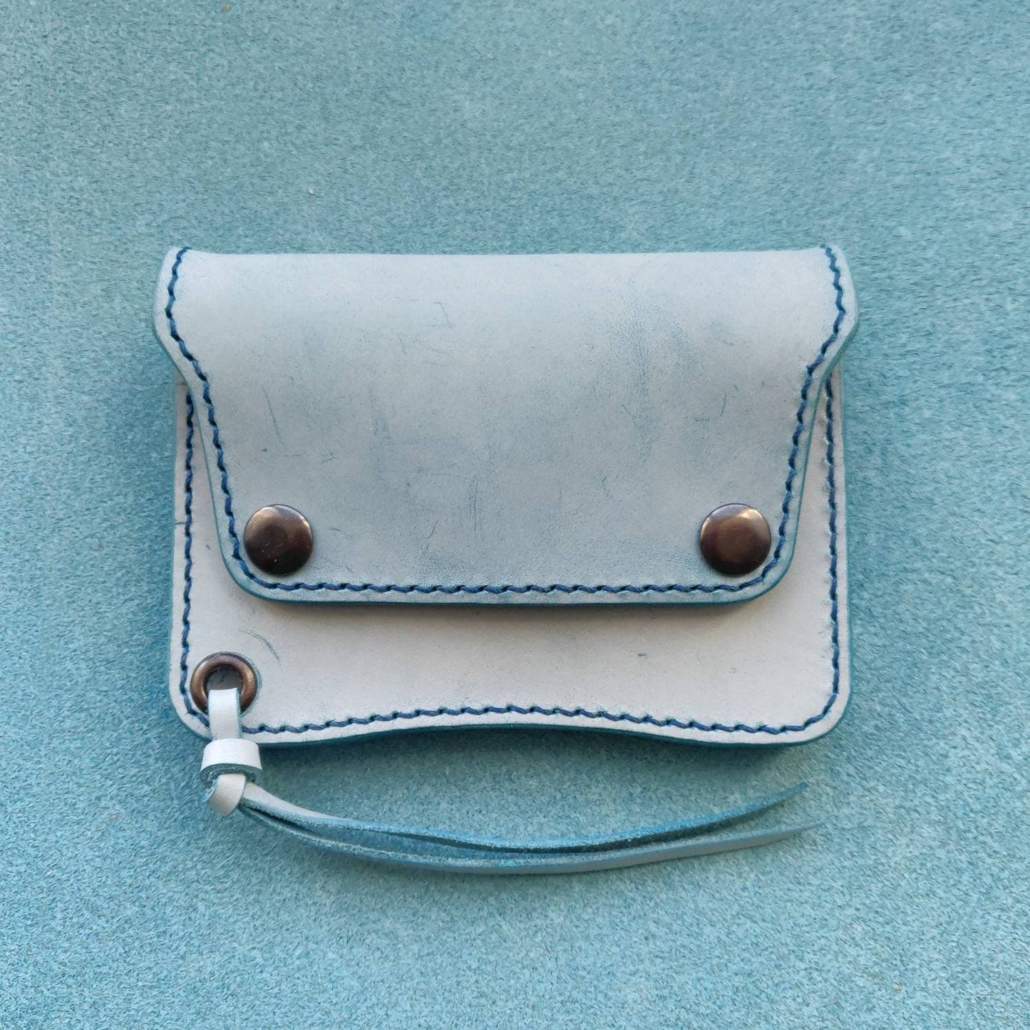 Short Trucker Wallet With A Ring For Chain or Lanyard, Stylish Wallet For Rider, Biker or Trucker