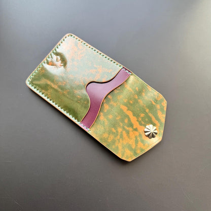 Rocado Shell Cordovan EDC Slim Pocket Wallet with Concho Snap