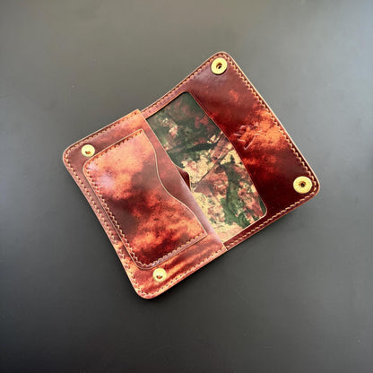 Rocado Shell Cordovan Mini Trucker Wallet, Luxury Compact Wallet