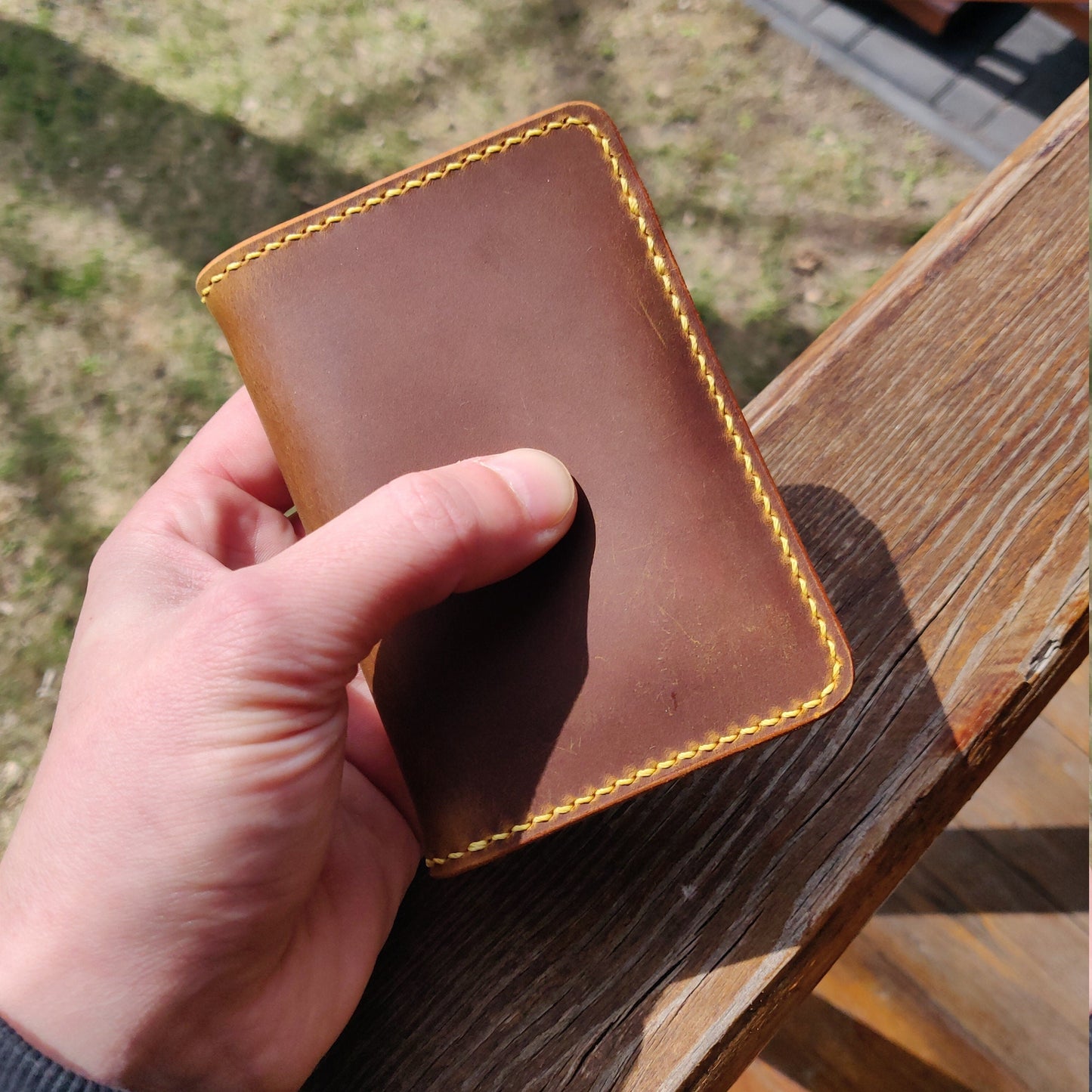 Leather Bifold Wallet, Vertical Card Wallet, Minimalist Slim Bifold Wallet