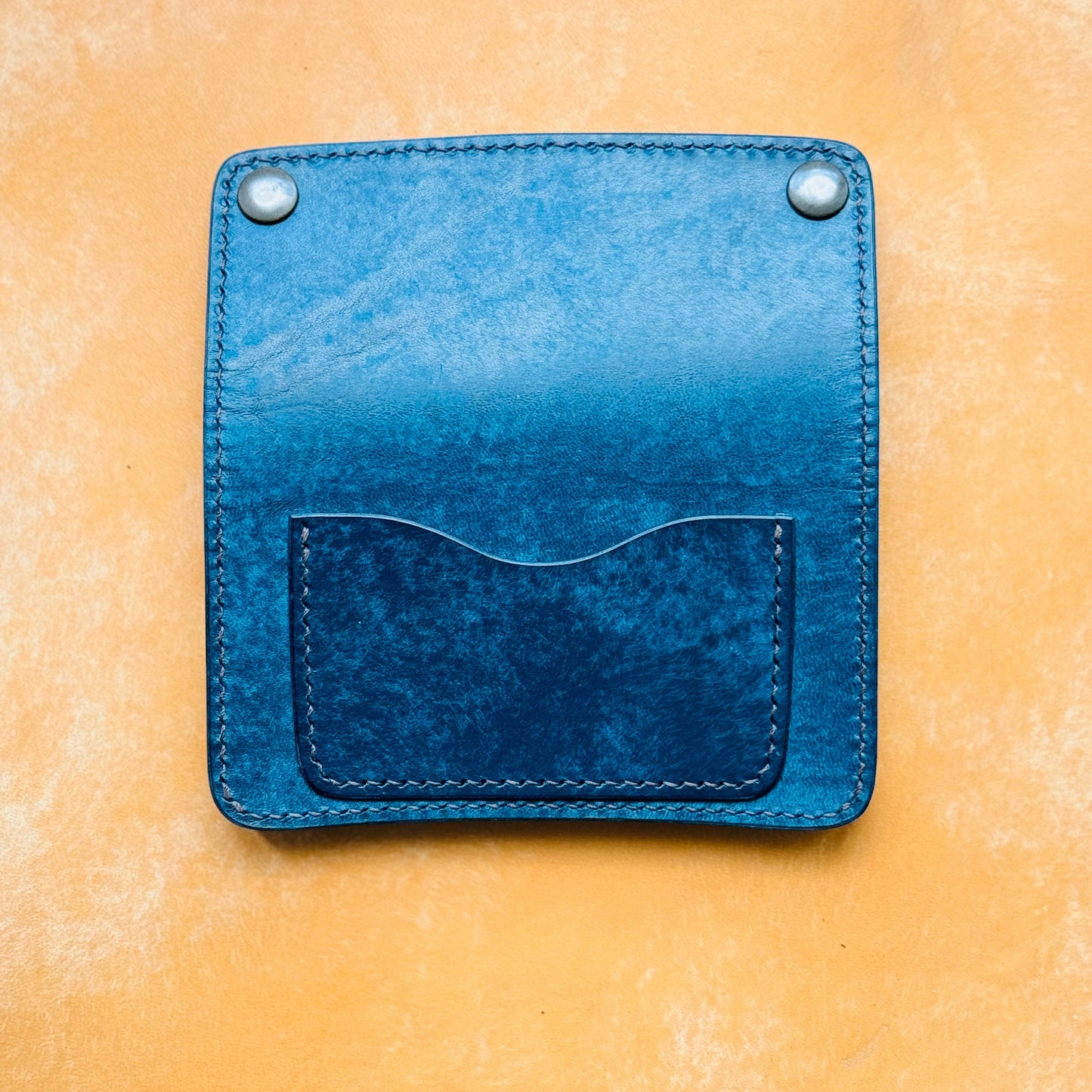 Handmade Leather Mini Trucker Wallet, Luxury Compact Wallet