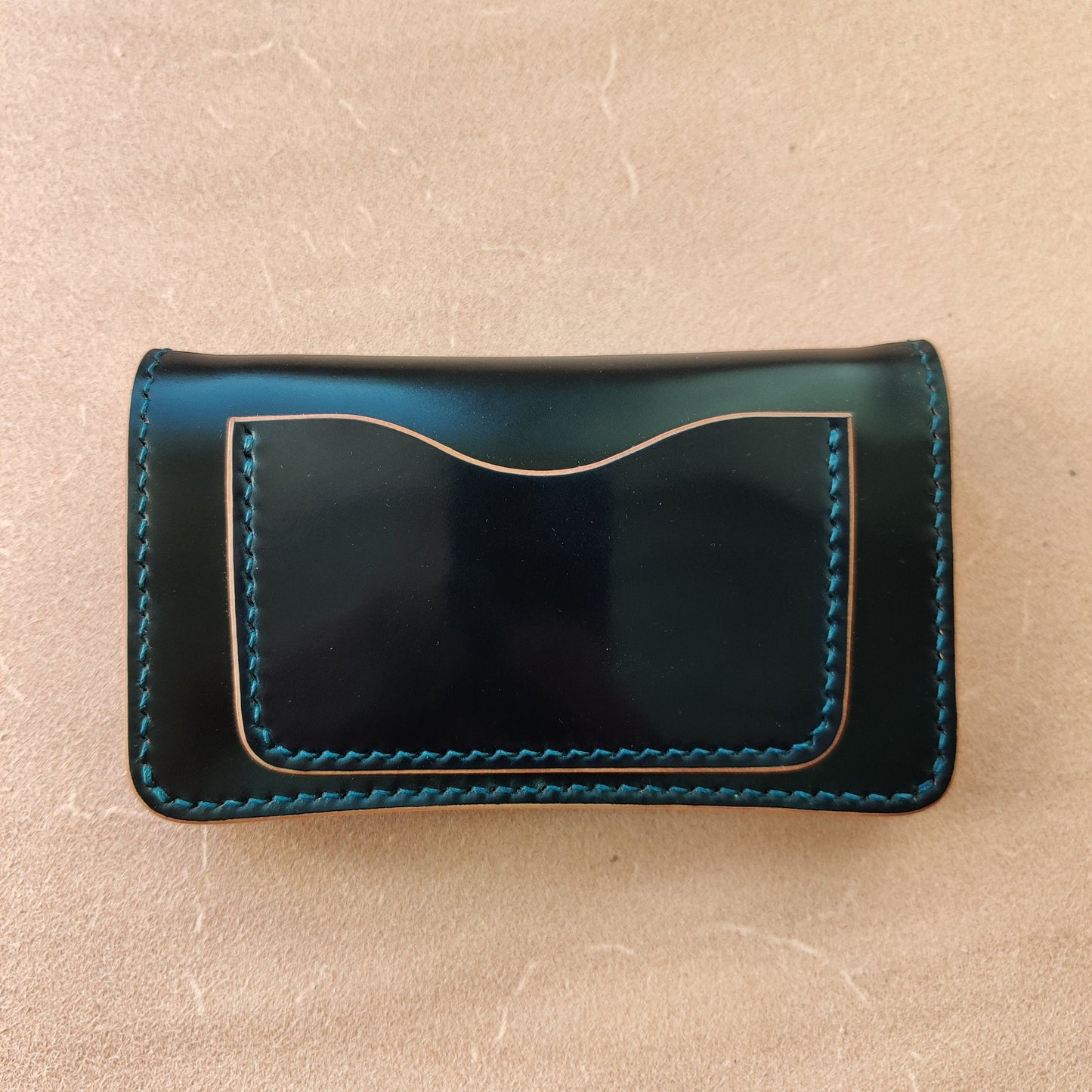 Rocado Shell Cordovan Mini Trucker Wallet, Luxury Compact Wallet