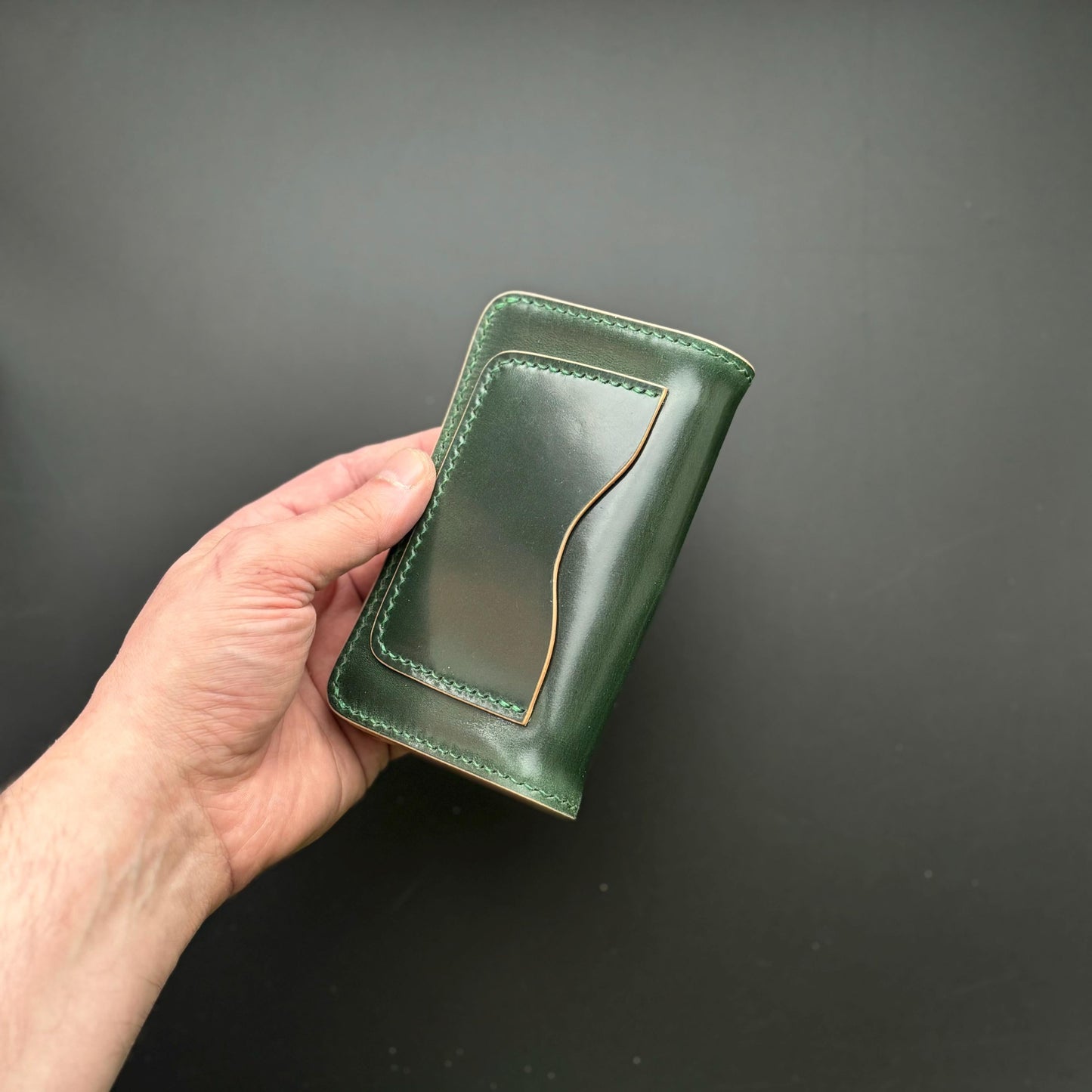 Rocado Shell Cordovan Mini Trucker Wallet, Luxury Compact Wallet