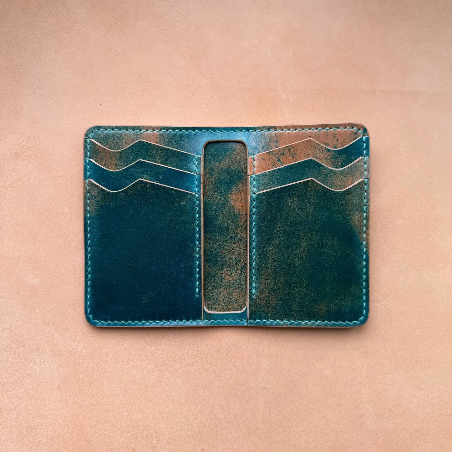 Shell Cordovan Wallet, Vertical Leather Bifold Wallet, Minimalist Slim Luxury Wallet