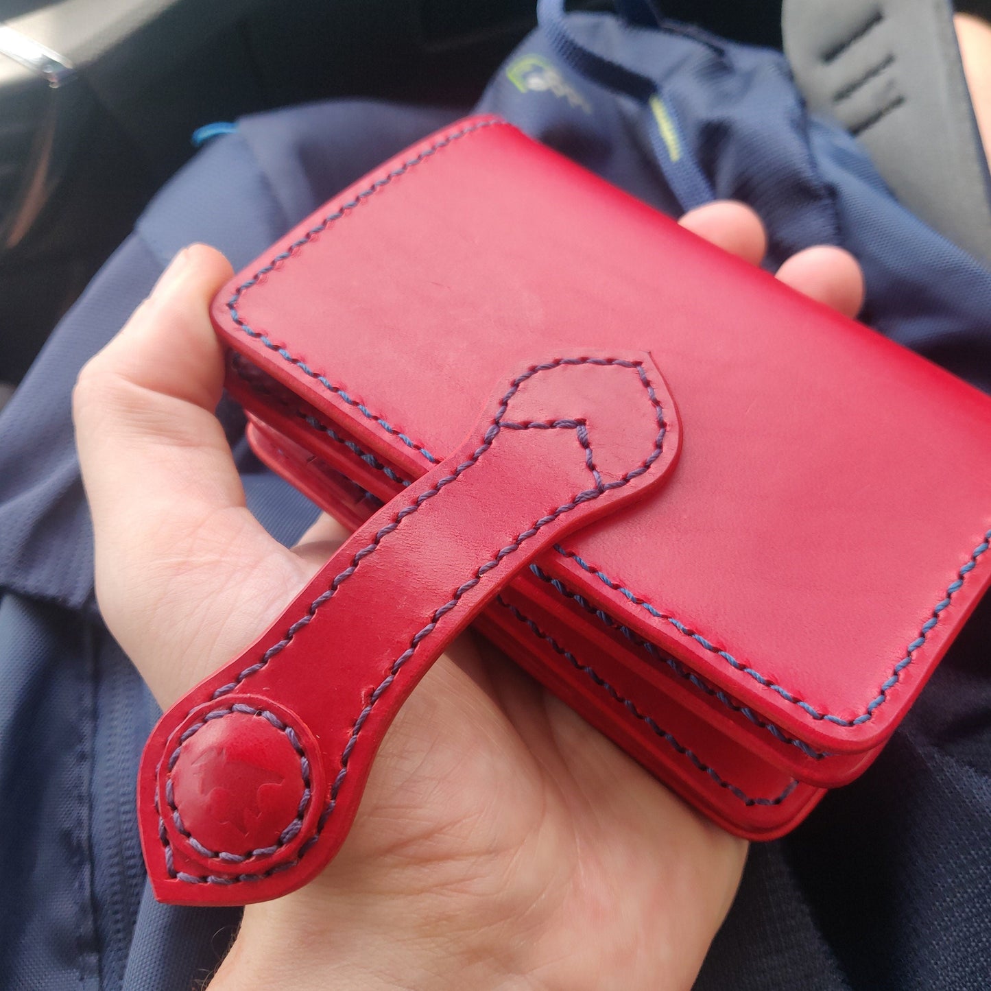 Leather Vertical Bifold Card Wallet, Japanese Wallet