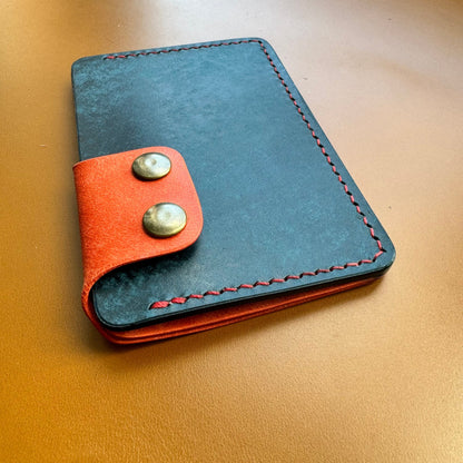 Leather Card Holder, Vegetable Tanned Pocket Mini Wallet, Minimalist Card Holder Case