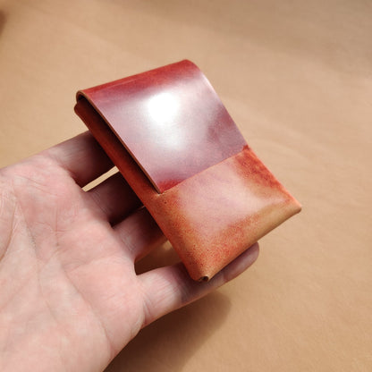 Rocado Shell Cordovan Stitchless  Leather Mini Cards Wallet, Origami Minimalist Wallet, EDC Card Holder Case