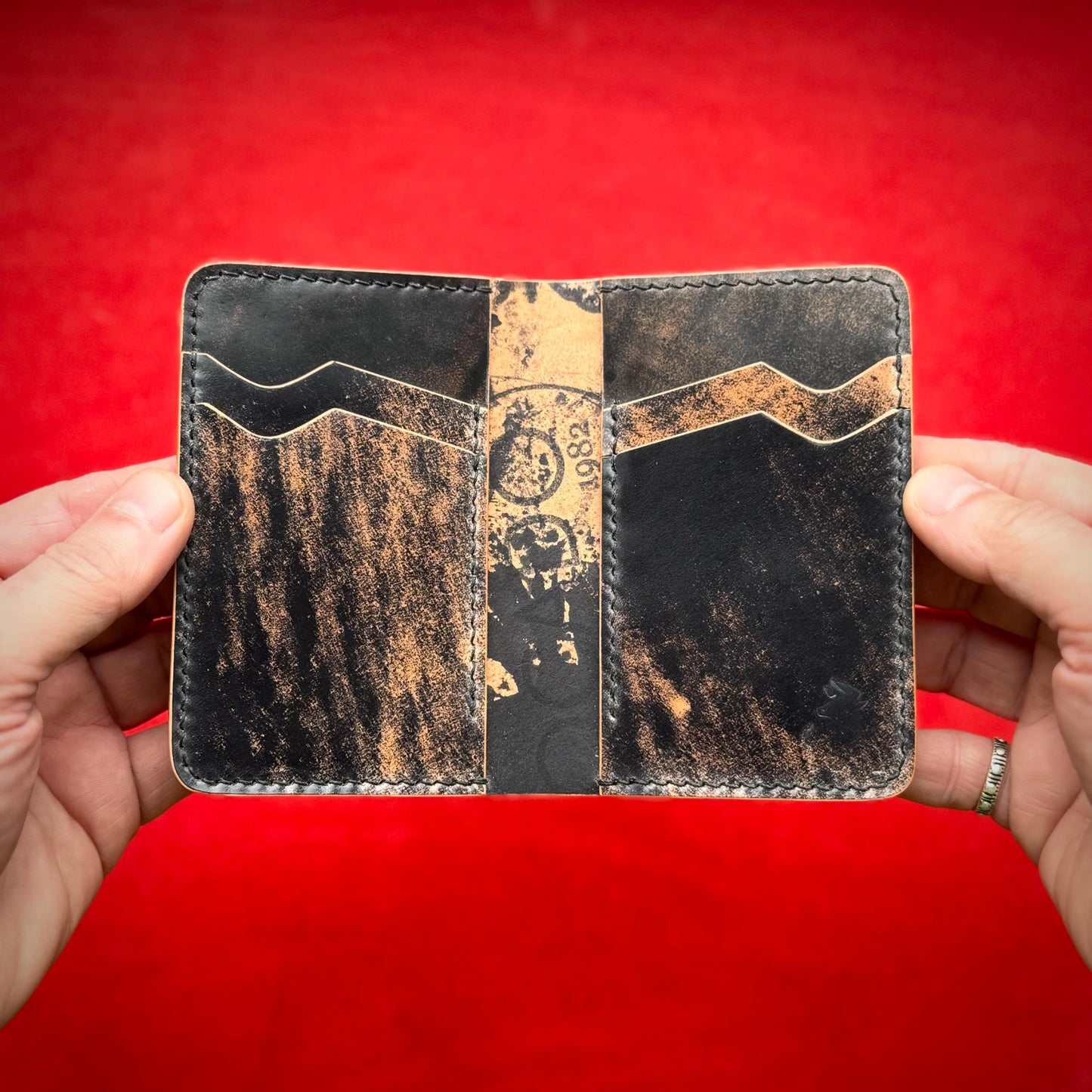 Rocado Shell Cordovan Wallet, Vertical Leather Bifold Wallet, Minimalist Slim Luxury Wallet