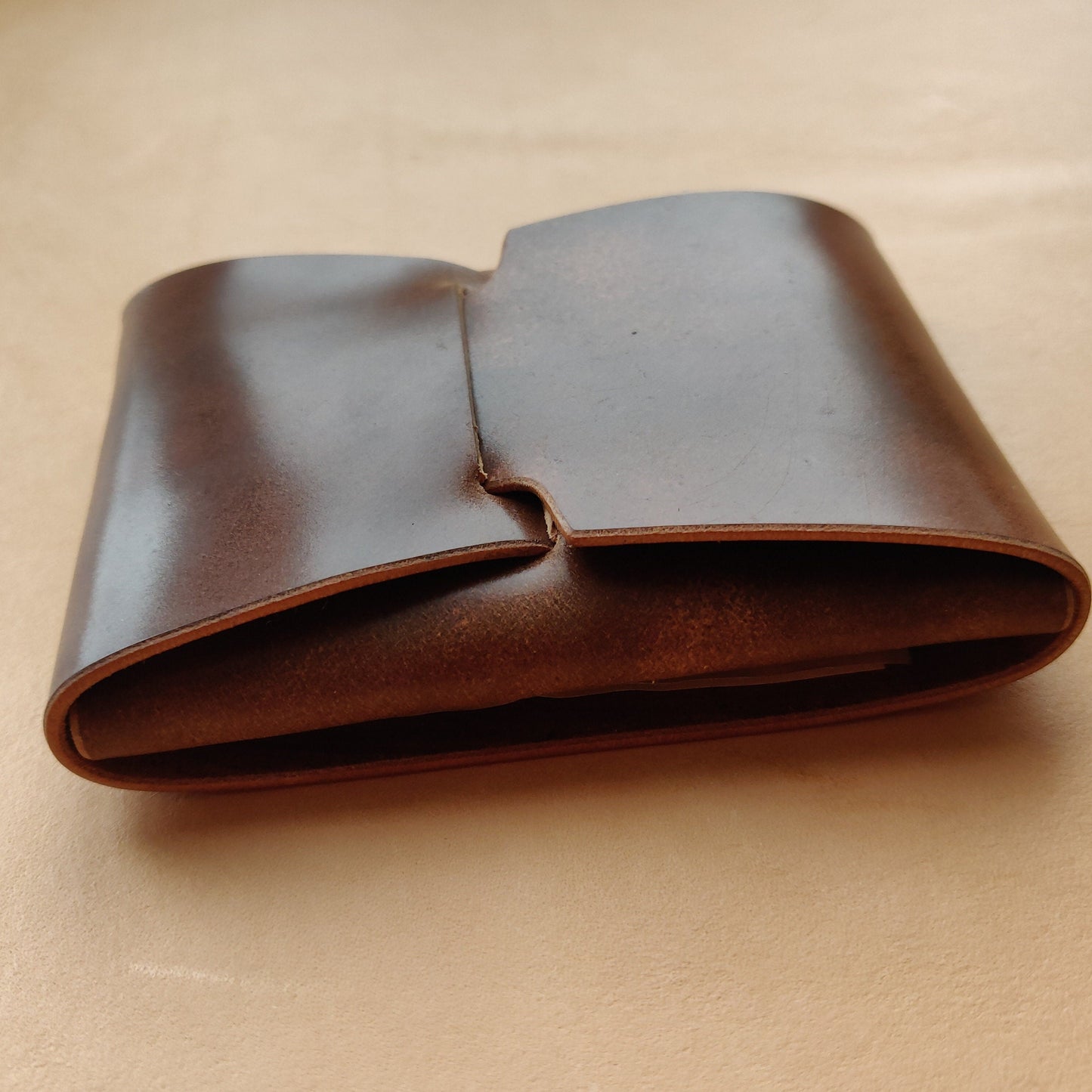 Rocado Shell Cordovan Leather Cards Wallet, Origami Minimalist Wallet, EDC Card Holder Case