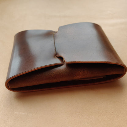 Rocado Shell Cordovan Leather Cards Wallet, Origami Minimalist Wallet, EDC Card Holder Case