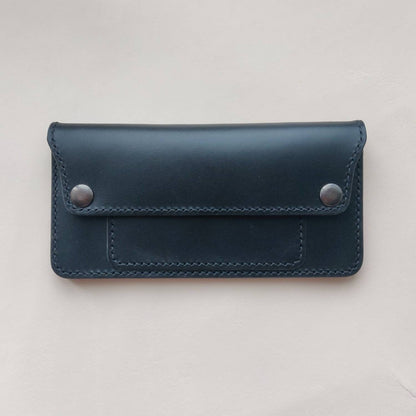 Long Trucker Leather Wallet With A Hole For Chain Or Lanyard , Handmade Wallet For Rider, Biker or Trucker