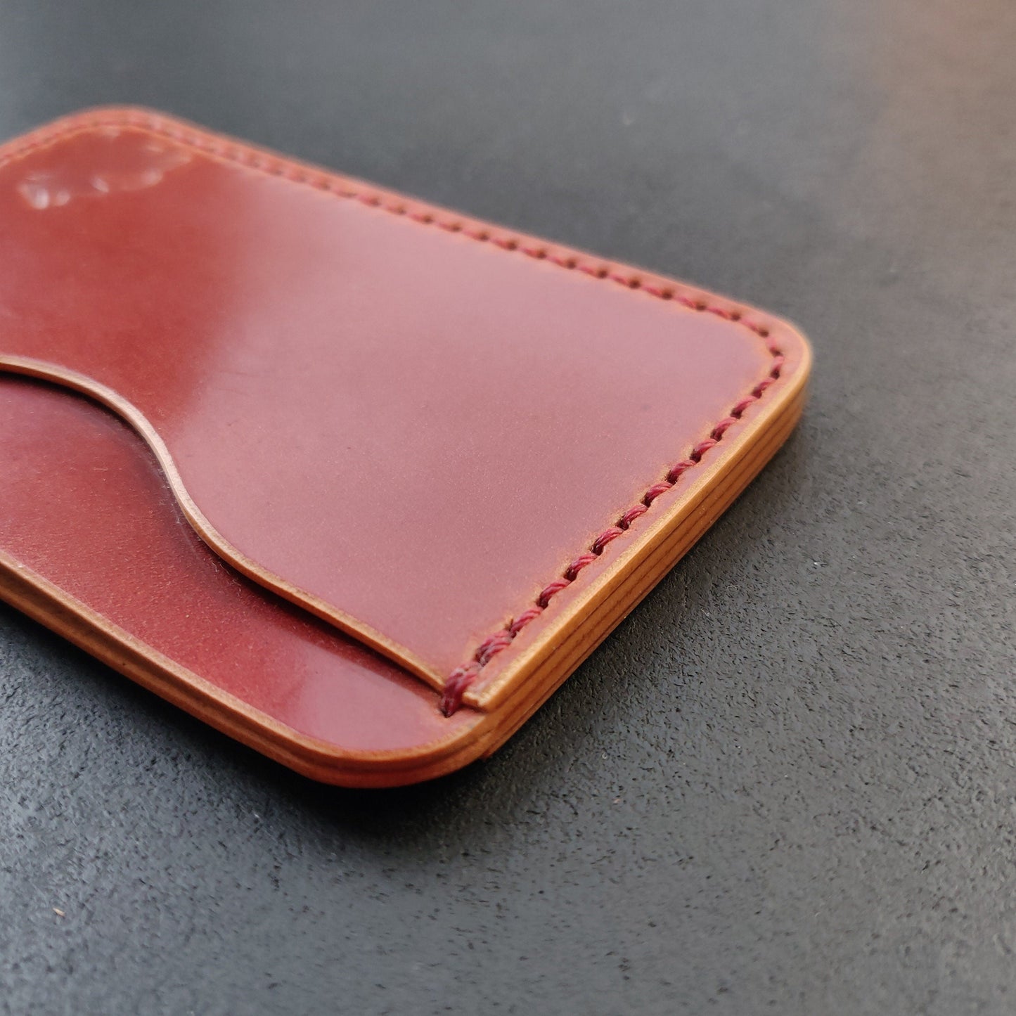 Shell Cordovan Wallet, Horizontal Leather Card Wallet, Minimalist Slim Luxury Wallet
