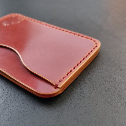 Shell Cordovan Wallet, Horizontal Leather Card Wallet, Minimalist Slim Luxury Wallet