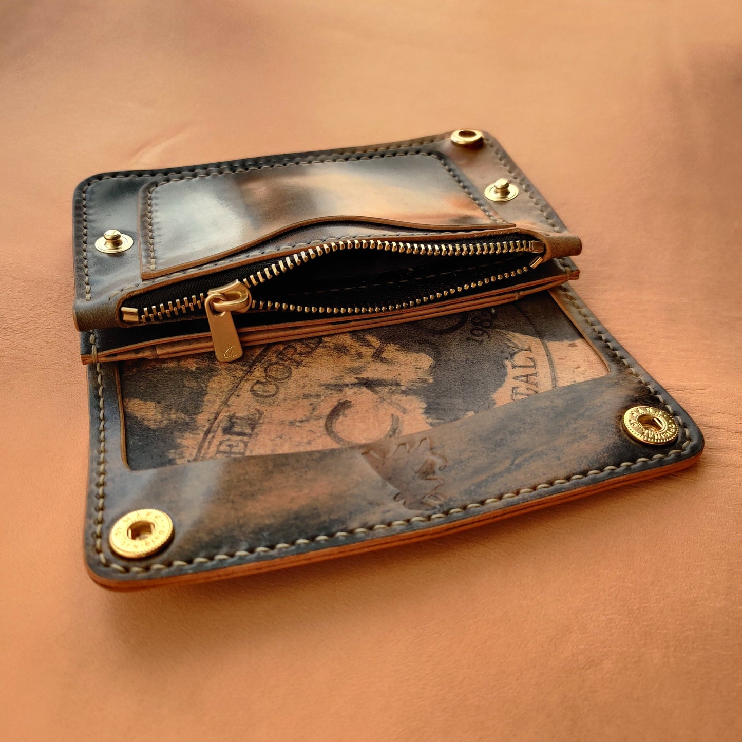 Rocado Shell Cordovan Mini Trucker Wallet, Luxury Compact Wallet