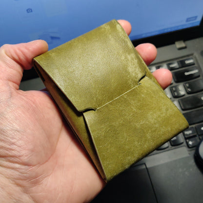Stitchless Leather Cards Wallet, Origami Minimalist Wallet, EDC Card Holder Case