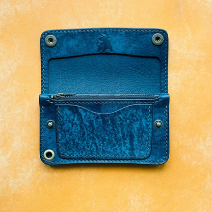 Handmade Leather Mini Trucker Wallet, Luxury Compact Wallet