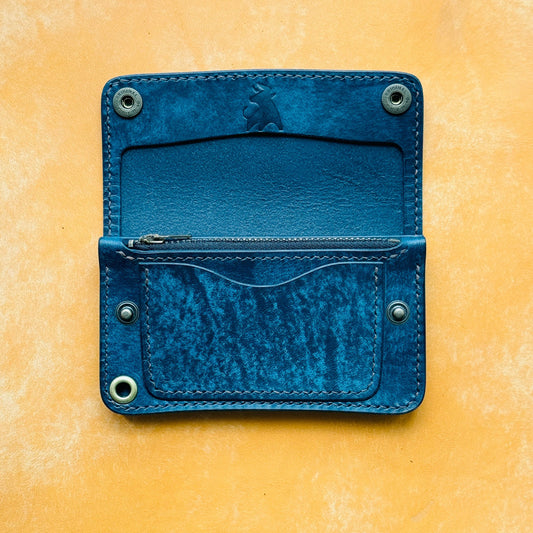 Handmade Leather Mini Trucker Wallet, Luxury Compact Wallet