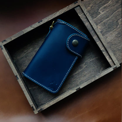 Biker Wallet With A Ring For Chain Or Lanyard, Veg Tanned Travel Western Wallet