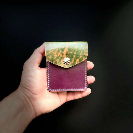 Rocado Shell Cordovan EDC Slim Pocket Wallet with Concho Snap