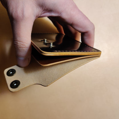 Rocado Shell Cordovan Leather Card Holder, Pocket Mini Wallet, Minimalist Card Holder Case