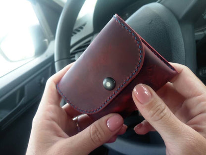 Leather Origami Wallet, Minimalist Pocket Wallet, Coin Purse And Card Case Wallet, Leather Card Holder