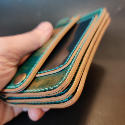 Rocado Shell Cordovan Mini Trucker Wallet, Luxury Compact Wallet