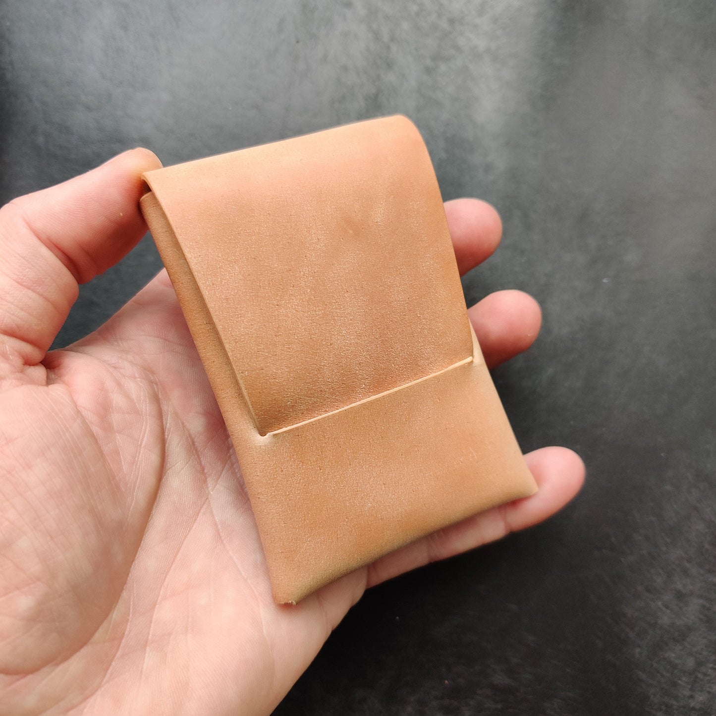 Rocado Shell Cordovan Stitchless Leather Mini Cards Wallet, Origami Minimalist Wallet, EDC Card Holder Case