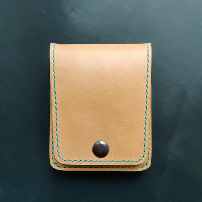 Leather vertical minimalist bifold EDC wallet