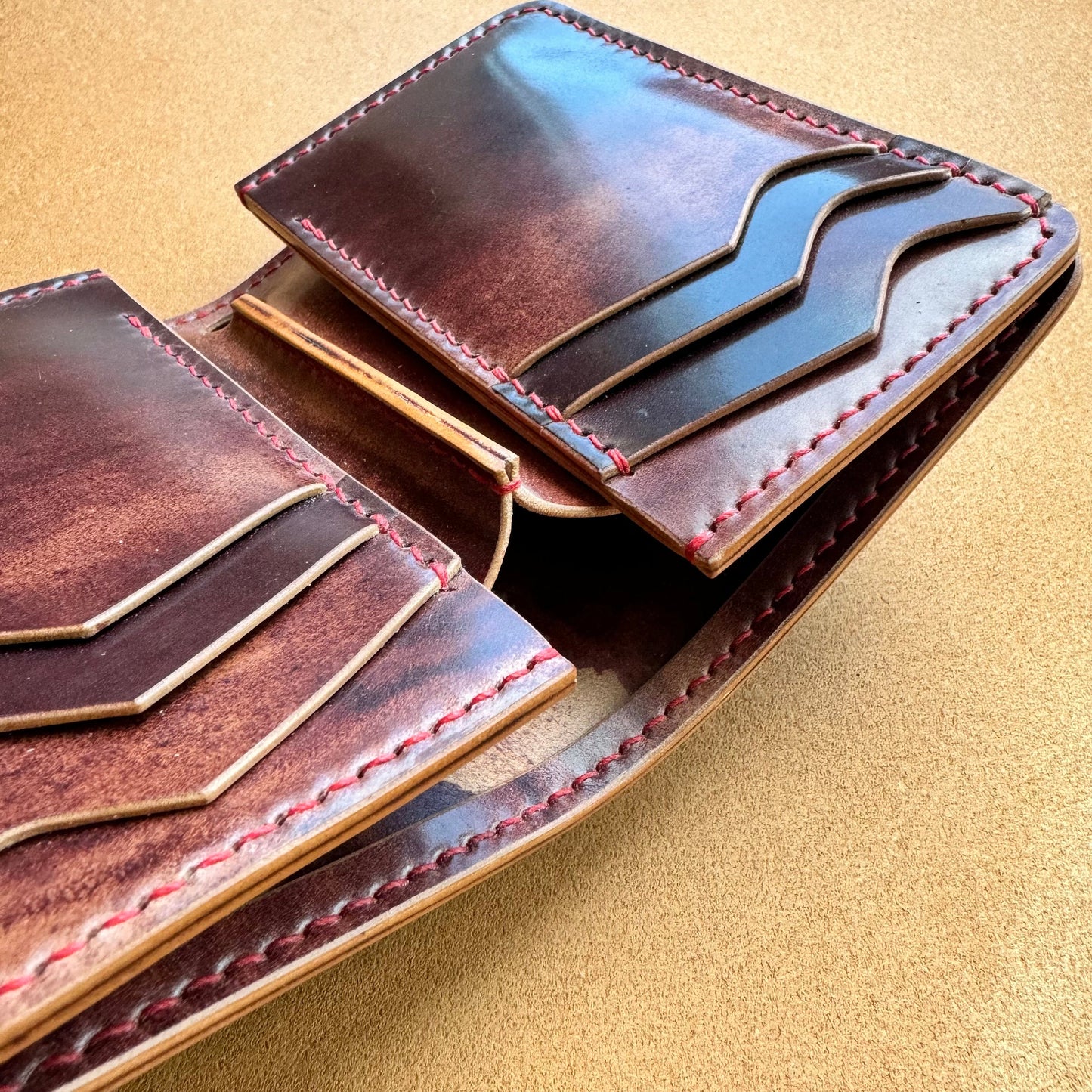 Rocado Shell Cordovan Vertical Leather Wallet, Cash Holder Leather Wallet, Bi-Fold Middle Wallet, Men Gift Wallet, Women Gift Wallet