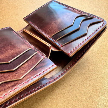 Rocado Shell Cordovan Vertical Leather Wallet, Cash Holder Leather Wallet, Bi-Fold Middle Wallet, Men Gift Wallet, Women Gift Wallet